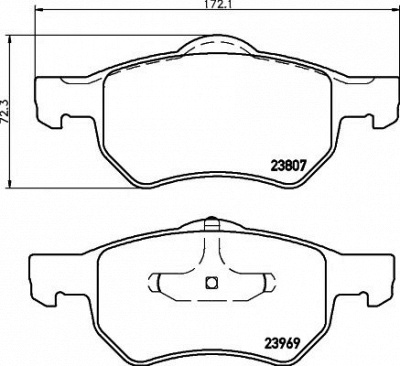 HELLA PAGID 8db355010641 -  Комплект тормозных колодок, дисковый тормоз